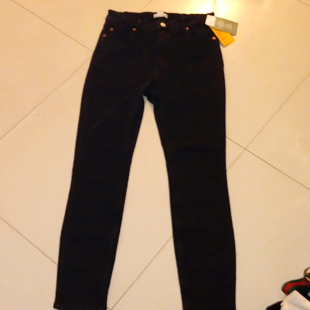 H&M black skinny stretch fitted denim jeans nwt